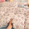 Winter Thickened Milk Fleece Bed Four-piece Set New Coral Fleece Flannel Single Quilt Cover Bed Sheet Three-piece Set Bedding
