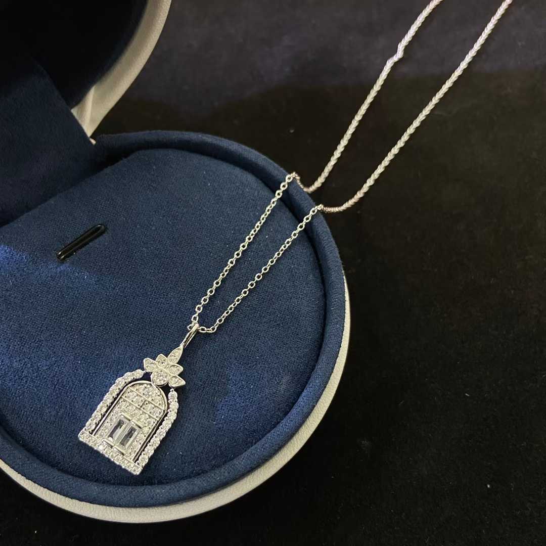 Full Diamond Flower Necklace Women s S925 Silver Necklace Light Luxury Niche Premium Temperament Clavicle Chain 45CM