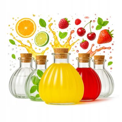 5x Bottiglie di Vetro Venice 250ml Bottiglia per Liquori Succo Liquore Vino Regalo