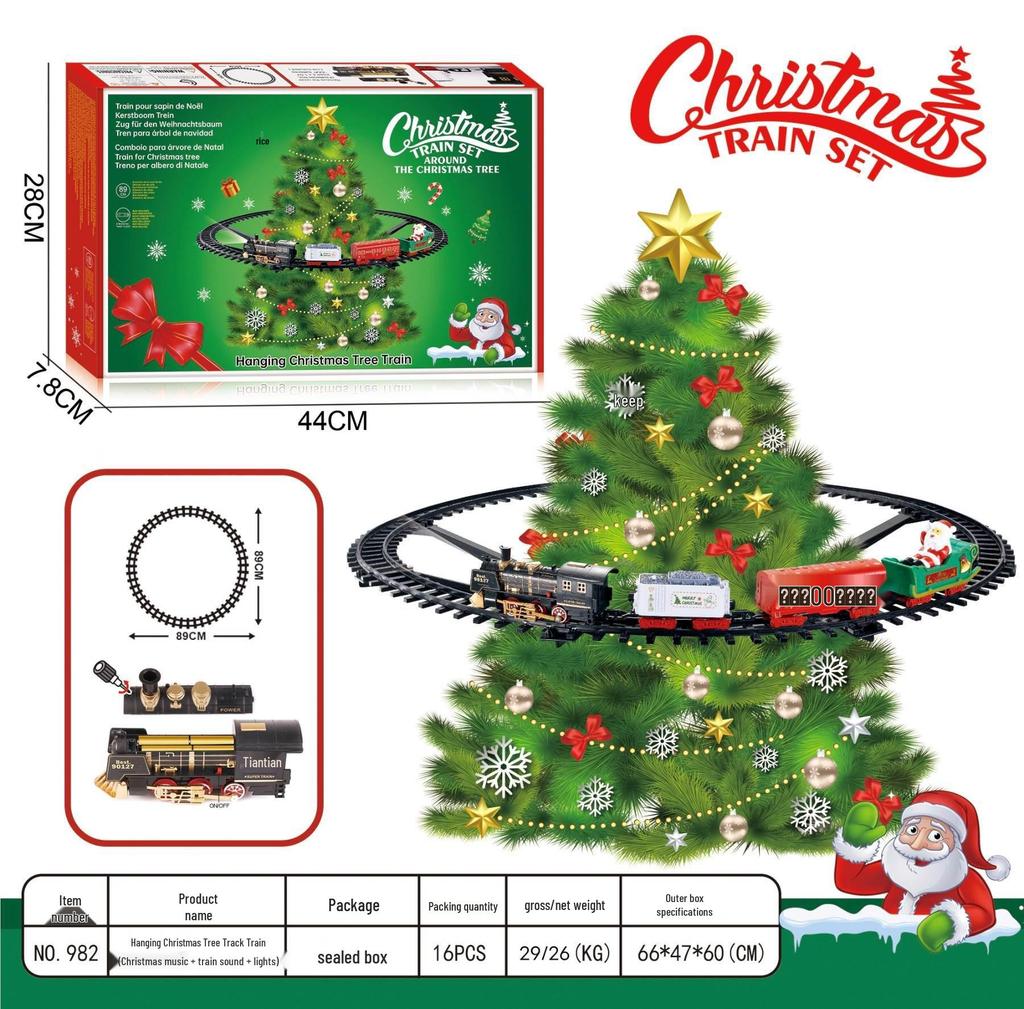 Cross-Border Christmas Electric Train Set with Lights & Music