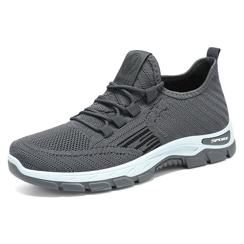Shoes men's summer soft-soled comfortable sports shoes breathable running shoes flying woven fashion versatile mesh men's shoes