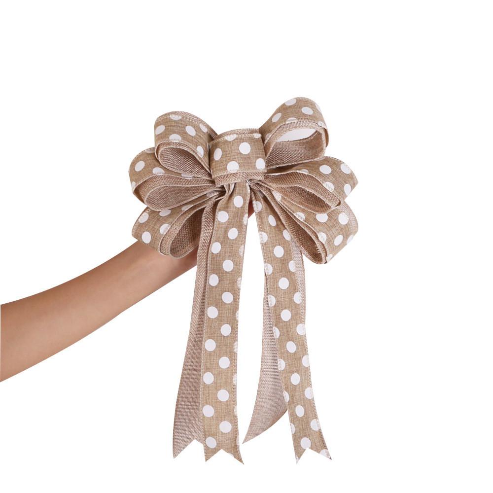 Textured Festive Cloth Christmas Bow Adornments Beautifully Crafted Handmade Decor Tree