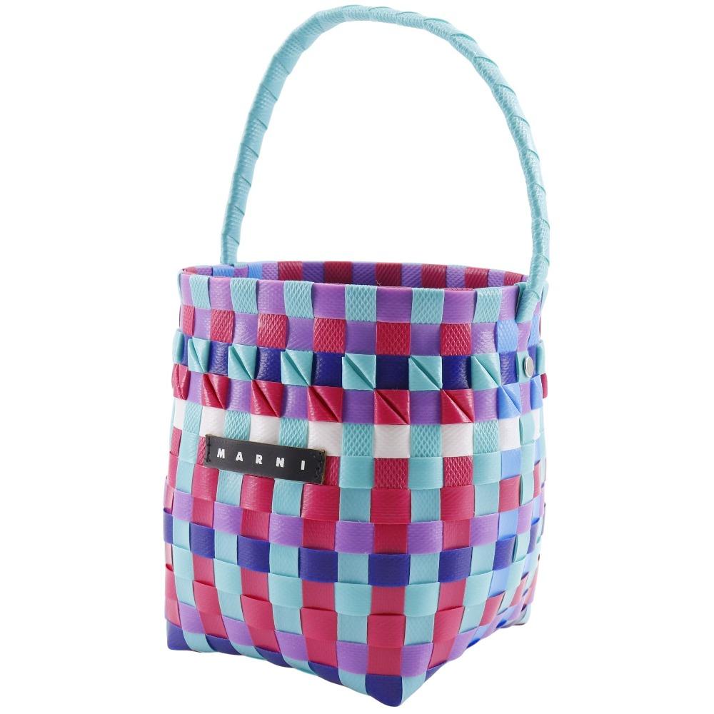 MARNI Pod Woven Bucket Handbag M00332 M00IW One handle Blue / multicolor polypropylene Women Used