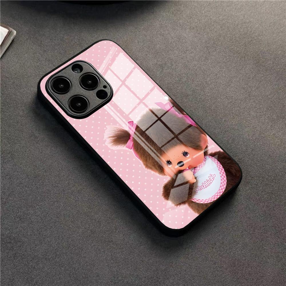 Cute M-monchhichis Phone Case For 17 Pro Max IPhone 16 Pro 14 12 11 13 Mini X XR XS 15 Plus SE Glass Cover