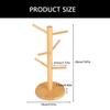 Bamboos Mug Display Stand 6 Hooks Natural Finish Kitchen Storage Essential