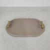 Wood Tray Leather Storage Plate European Gray Creative Oval Trays Decorative Kitchen Items Coffee Table Supplies Home Organizer