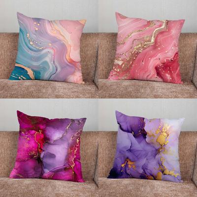 Marble Art Fashion Pattern Pillow Case For Home Bedroom Car Office Decoration Living Room Sofa Cushion Cover Suitable