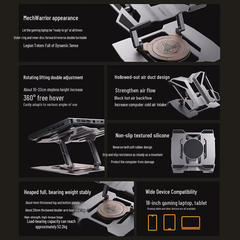 Lenovo Snow Blade Aluminum Alloy Rotating Laptop Cooling Stand