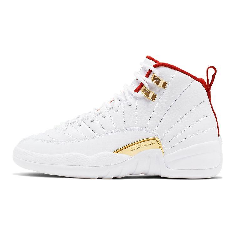 

Кроссовки Air Jordan 12 Retro GS FIBA ​​Kids Белый Университет-Красный Металлик-Золото 153265-107