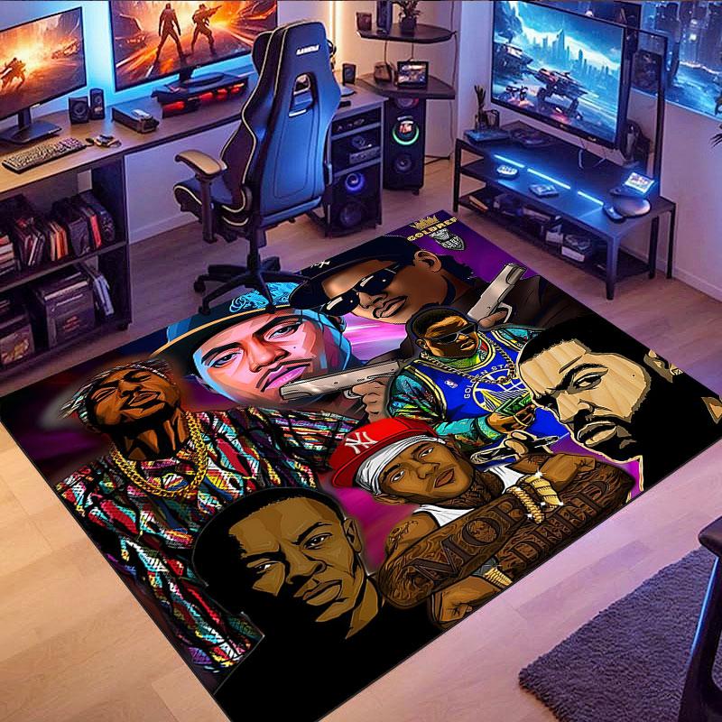 Hip-hop Style Patterned Rug, Suitable for Living Room, Bedroom, Game Room, Computer Room and Home Décor.