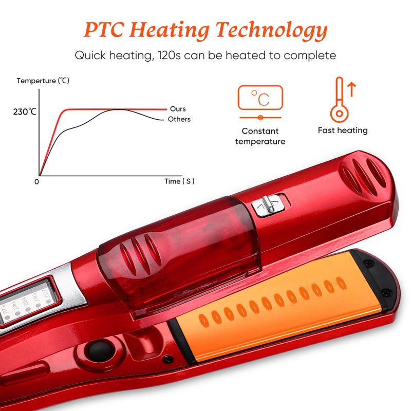 Cross-Border Hydrating Hair Straightener with Steam Care Electric Splint Iron Clip-on Splint Straightening Orders Welcome