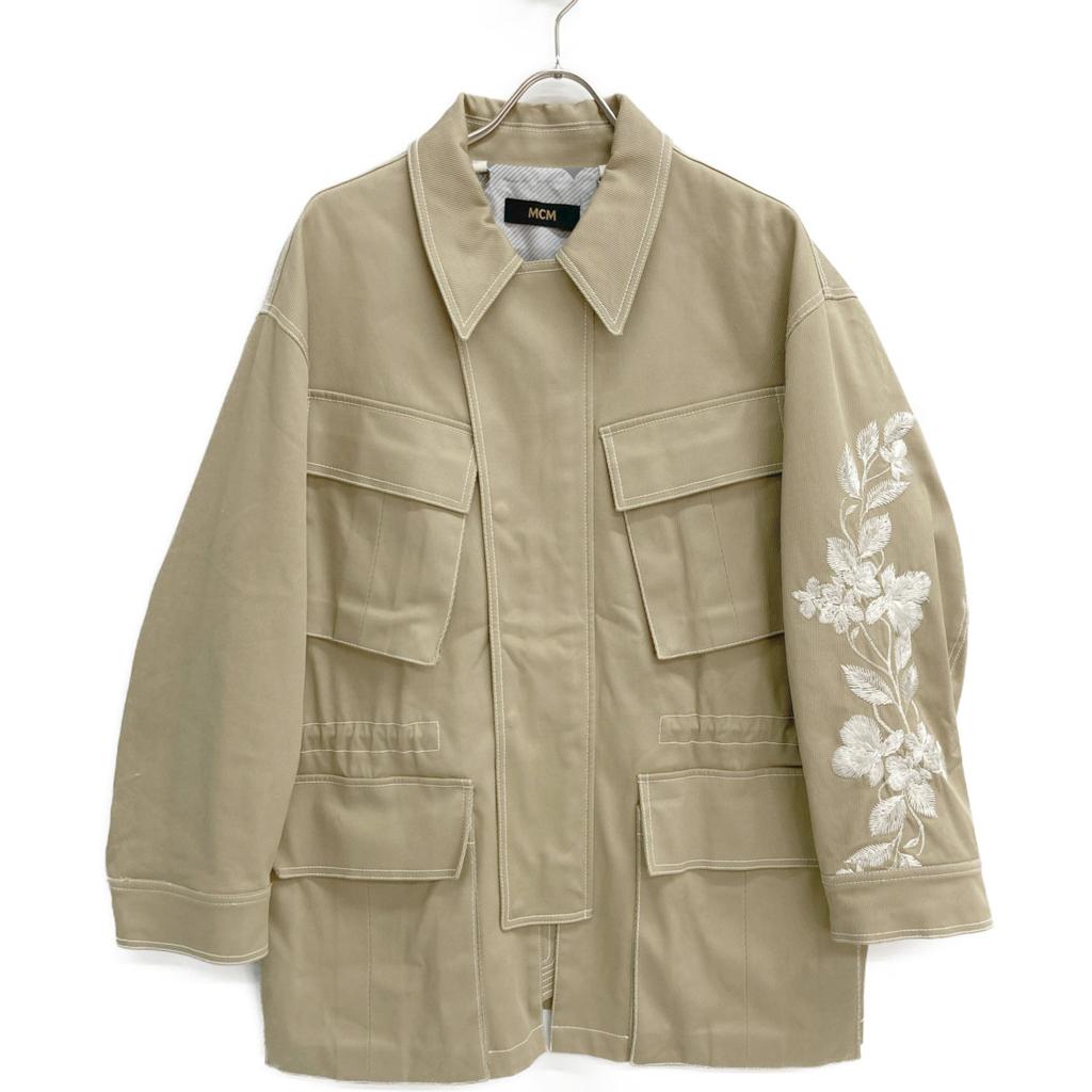 MCM Beige Floral Embroidered M-65 Jacket Jacket M beigeUsed