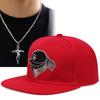 2pcs Embroidered Ninja Hip-hop Duck Tongue Cap Cross Pendant Necklace Set Sports Baseball Cap Fashion Leisure Men Women Couple Sun Protection Cap