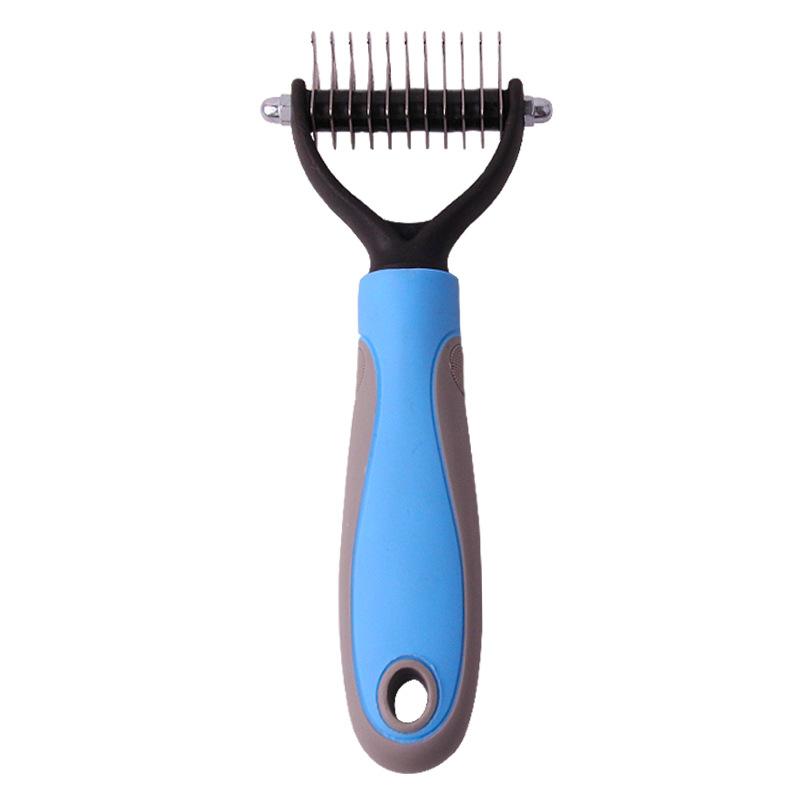 

Pet Comb, Stainless Steel Double-sided Knotted Rake Comb, Cat and Dog Comb, Cleaning, Beauty and Hair Removal Comb, Pet Knotted Comb Small синий