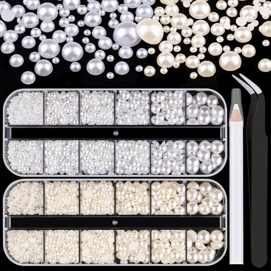 Flat Back Pearl & Rhinestone Face and Nail Art Stickers