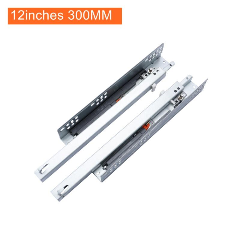 

2PC/1Pair Rebound Press Push To Open Under Mount Furniture Kitchen Bath Drawer Slide Rail Runner DTC Brand 25KG