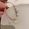 Woven rope bamboo bracelet women's new light luxury niche Shoushan stone beaded jewelry