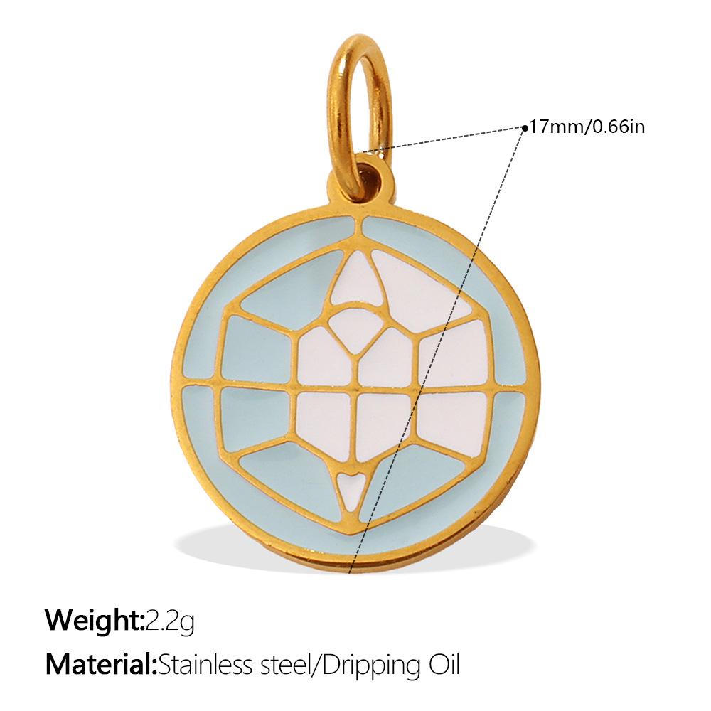Sun, Moon, and Stars Geometric Oil Drip Pendant