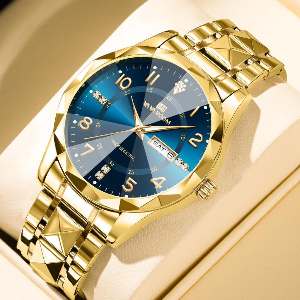 Wow Order Change Logo Men's Diamond-Cut Design Wristwatch