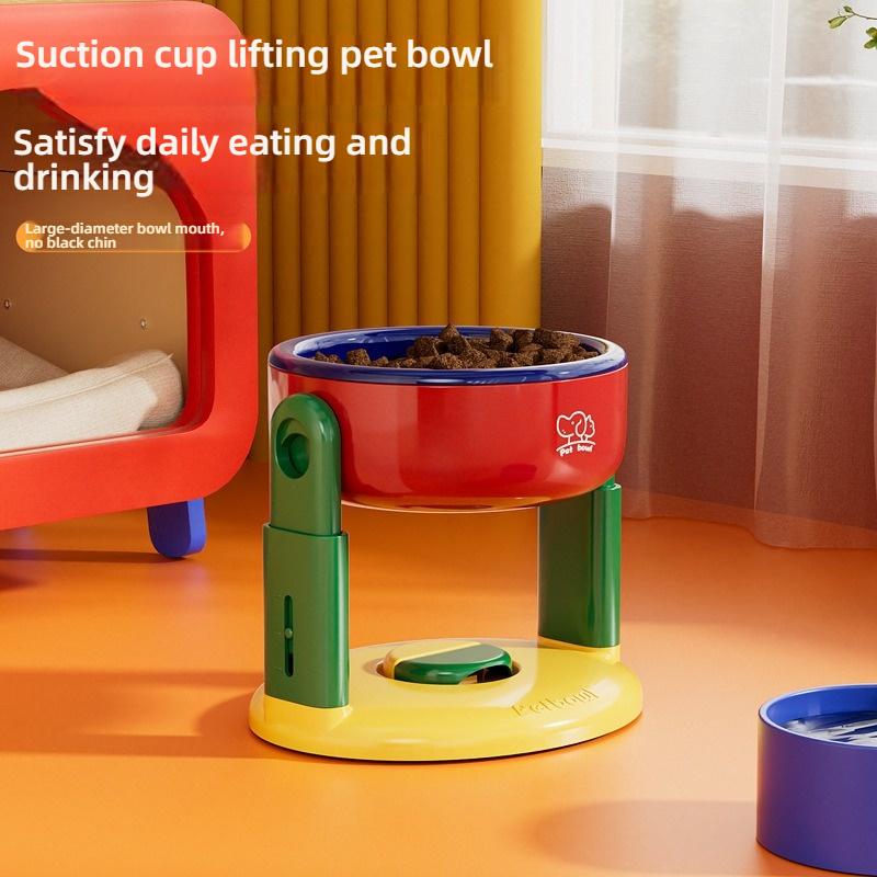 Elevated Adjustable Pet Bowl for Dogs Cats Anti-Slip Raised Food Water Bowl Protect Neck Universal Pet Feeder No-Tip Design
