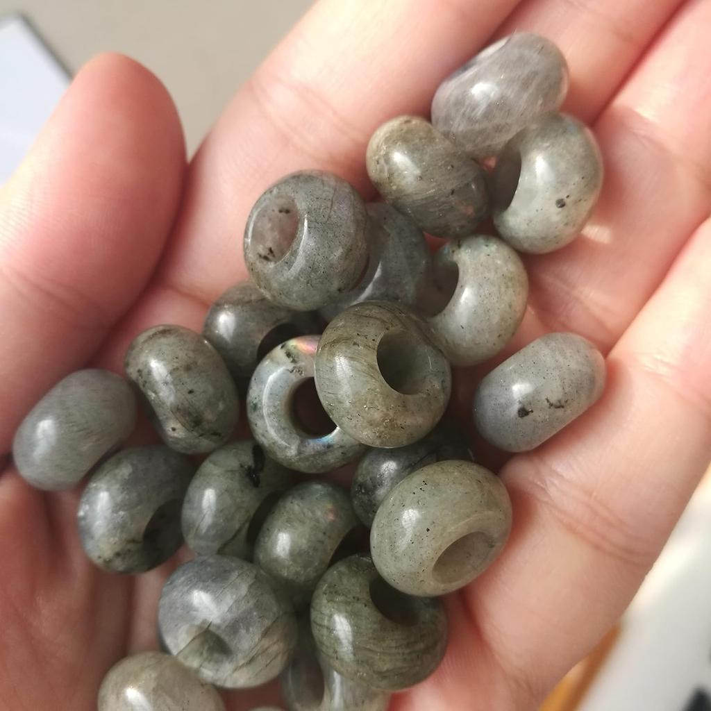 15 Pcs Natural Moonstone Large HoleLoose Stone Rondelle Beads Crystals and Healing Stones,6mm DIY-Jewelry Makings