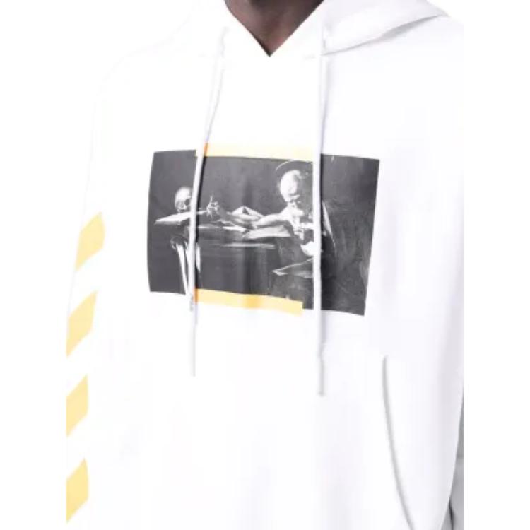 Off-White Caravaggio Painting Over Hoodie White/Multicolor Men Tops OMBB037F21FLE0110184