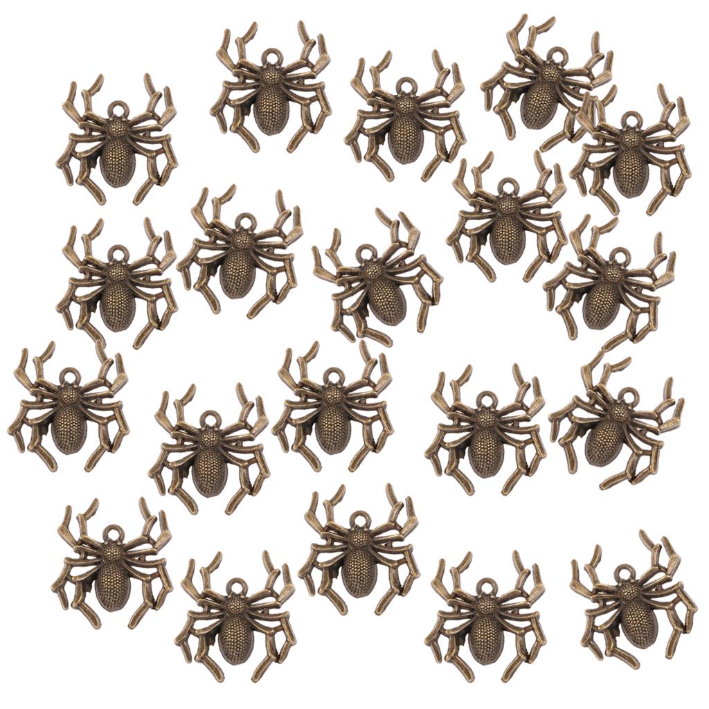 

20 антикварных тибетских серебряных подвесок-подвесок в виде насекомых-пауков, ювелирных изделий, аксессуаров «сделай сам» бронзовый