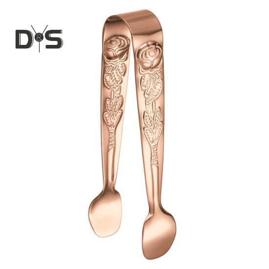Stainless Steel Ice Cube Clip Rustproof Vibrant Color Comfortable Grip Round Head Sugar Food BBQ Pastry Tongs Kitchen Tool