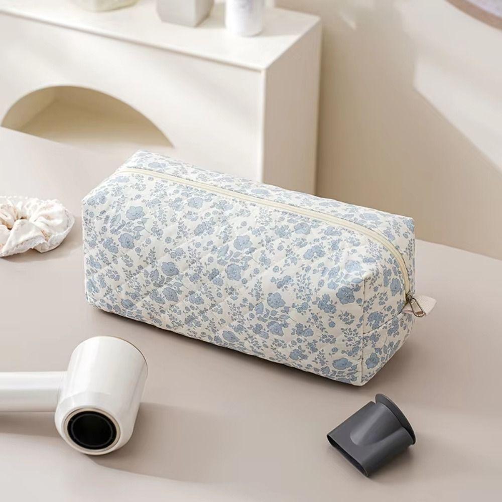 Soft Hair Dryer Storage Bag Large Capacity Dustproof Curling Iron Carrying Case Portable Quilting Cotton Cosmetic Bag