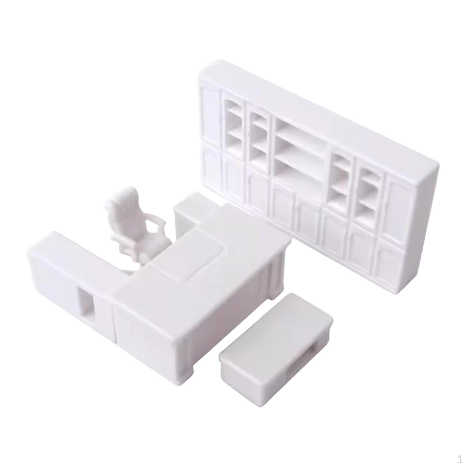 

1/50 Dollhouse Miniature Furniture Realistic Mini Scene Accessory for Photography Props Office set