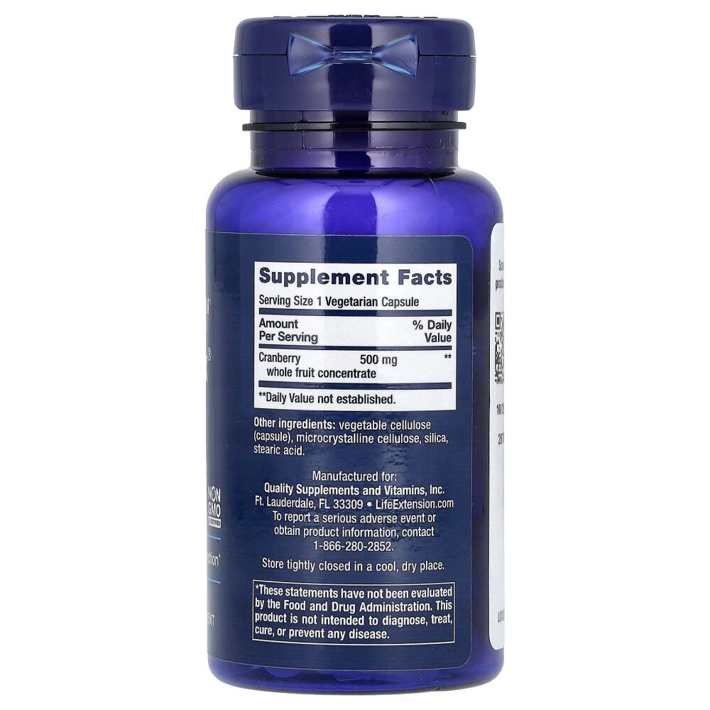 Life Extension Cran-Max Cranberry Whole Fruit Concentrate 500 mg 60 Vegetarian Capsules