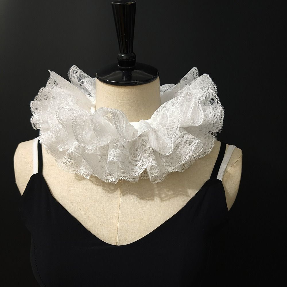 Ruffled Lace False Collar Layered Design Palace Aristocratic Literary Shawl Detachable Detachable Collar Wedding Accessories