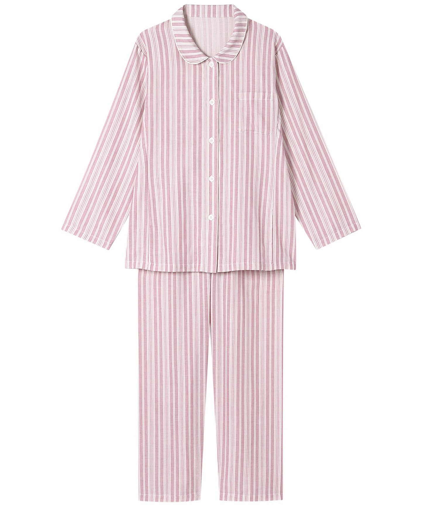 

long long cotton double PI [Wing/Wacoal] Pajamas, sleeves, pants, 100% (main body), gauze, EP8070, women s