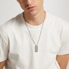 Calvin Klein Stylish Series Charming Trendy Lobster Clasp Small Square Tag Steel Necklace Men's 31885495 LX001795-000-steel color OS
