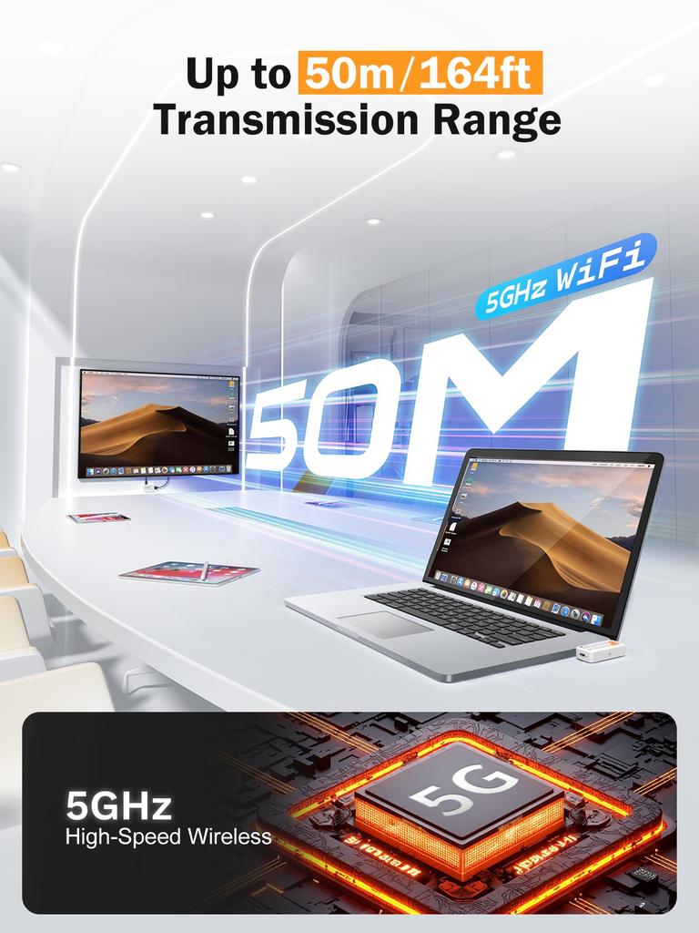 P400 Lemorele Wireless HDMI Video Transmission USB C to HDMI Laptop Phone to TV Projector Airplay Chromecast Clickshare