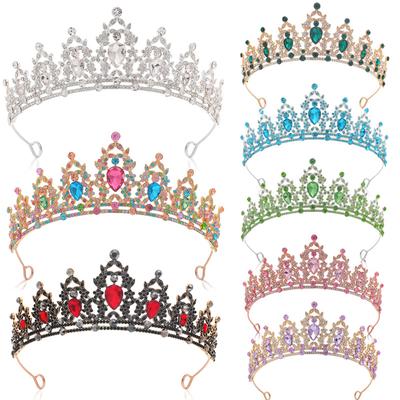 Szlachetna Czarna Kamień Szlachetny Iskrząca Diamentowa Tiara Ślubna, Korona Ze Stopu, Tiara Ślubna, Akcesoria do Włosów, Przyjęcie Bankietowe, Tiara do Włosów Disc