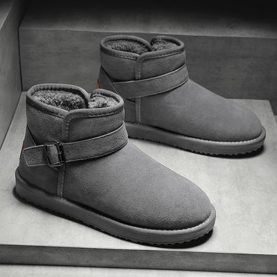 Bottes de neige montantes pour hommes hiver nouveau cuir velours épaissi coupe-froid et chaud sports de neige en plein air chaussures pour hommes