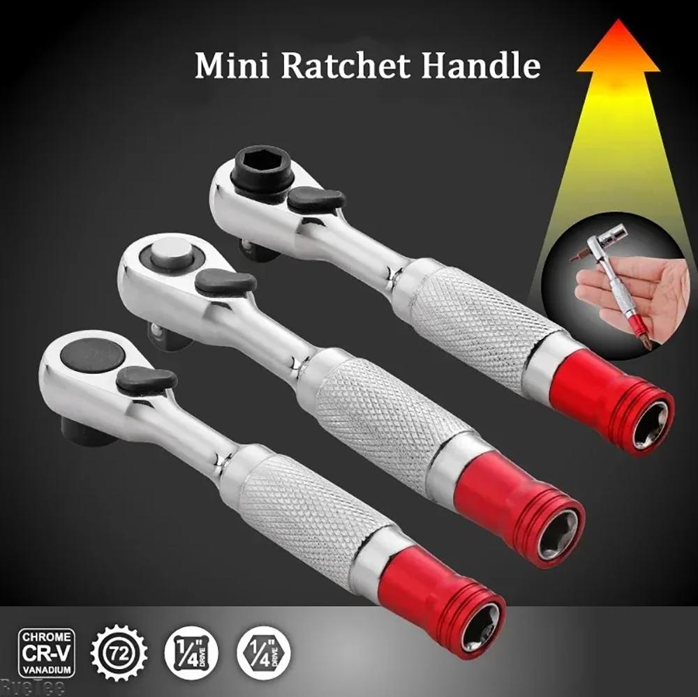 1/4 Zoll Ratsche Doppelkopf Schnellratsche Schraubenschlüssel Doppelseitig Mini-Steckschlüssel Satz Fahrradwerkstatt Werkzeug Handwerkzeuge