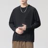 Mens Loose Comfortable Long Sleeve Solid Casual T Shirt Basic Inner Wear Top
