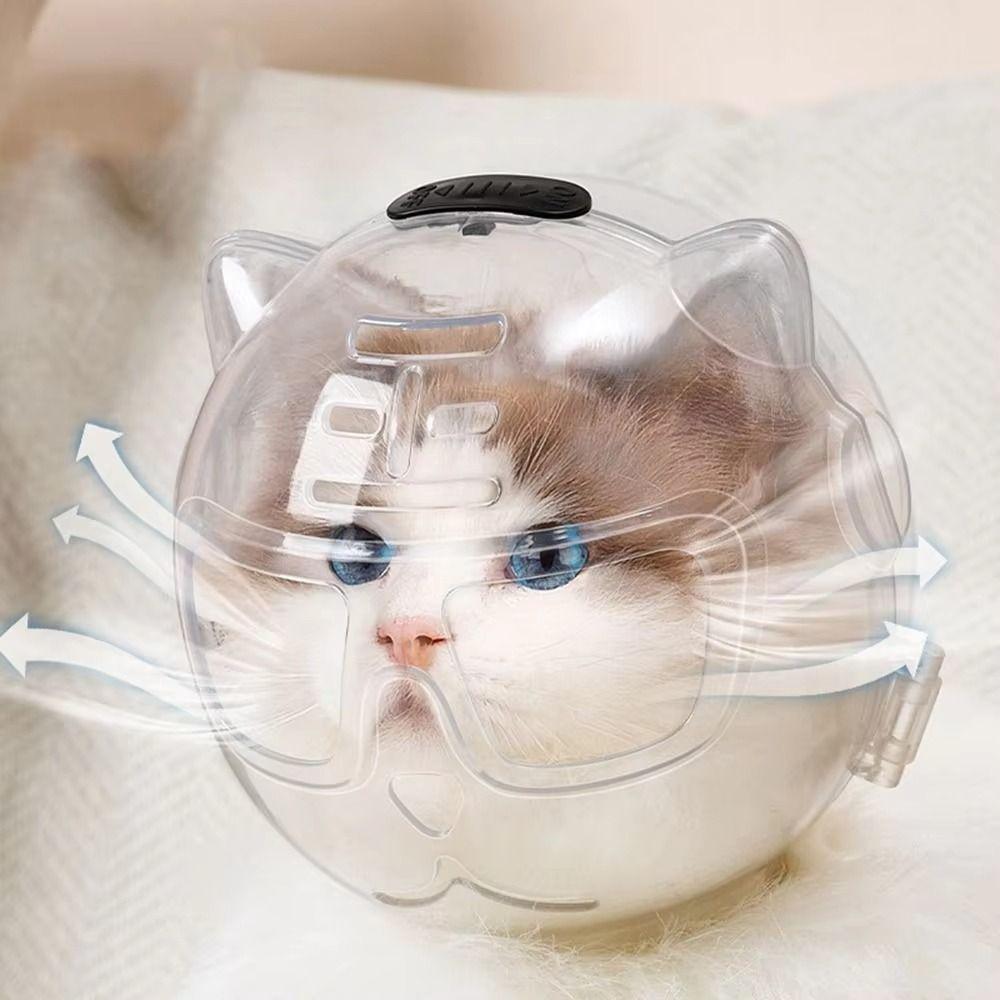 Breathable Cat Bubble Muzzle Anti-Bite Cat Head Cover Protective Pet Space Hood Grooming