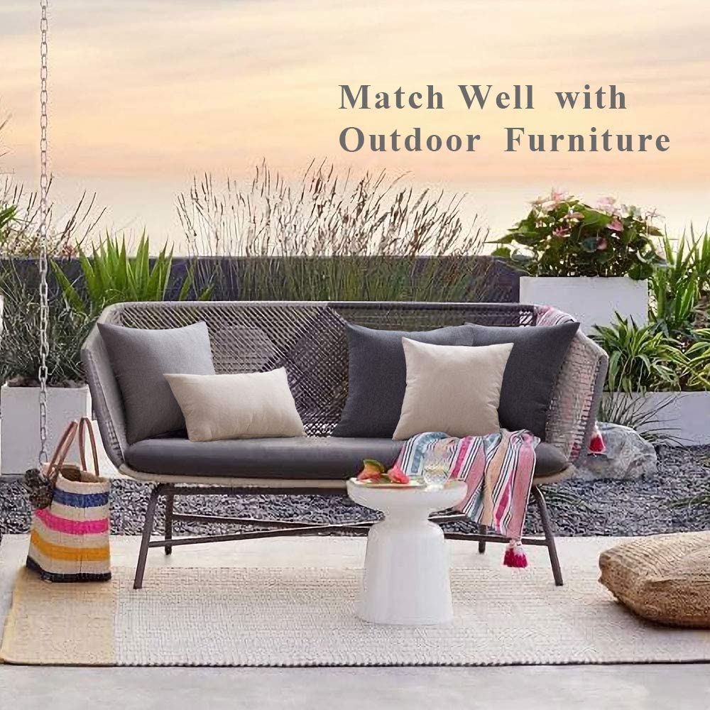 Outdoor Cushion Cover Solid Color Waterproof Pillow Cover Soft Polyster Pillowcase for Couch Sofa Living Room Decortive