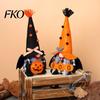 Holiday Gnome Decoration Halloween Plush Decoration, Spooky Orange Black Boo Pumpkin Swedish Tomte Decorative Toys Figurine, Elf Dwarf Ornaments