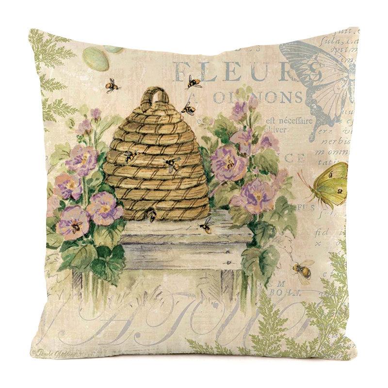Nordic Pastoral Style Digital Printing Short Plush Pillow Cover Decorative For Car Sofa Office Cushion Cover Home Goods