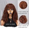 XINRAN Women Fashion Short Puff Wavy Wig with Bangs Synthetic Fiber Natural Corn Wave Daily Wear Cosplay Brown Color Short Wavy Wig
