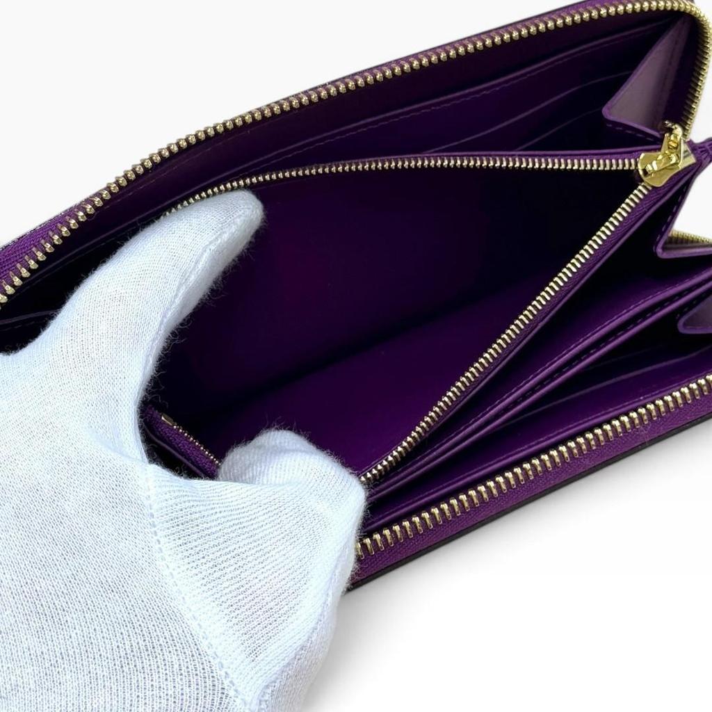 Used Louis Vuitton Zippy Wallet Monogram Vernis Purple Long Wallet