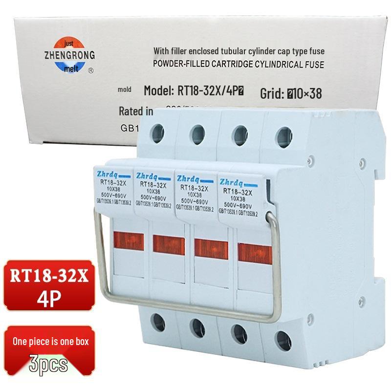 Zheng Rong 380V 100KA Ceramic Fuse Tube, 32A/10A/8641A, R015/RT14/RT18, 10x38mm.