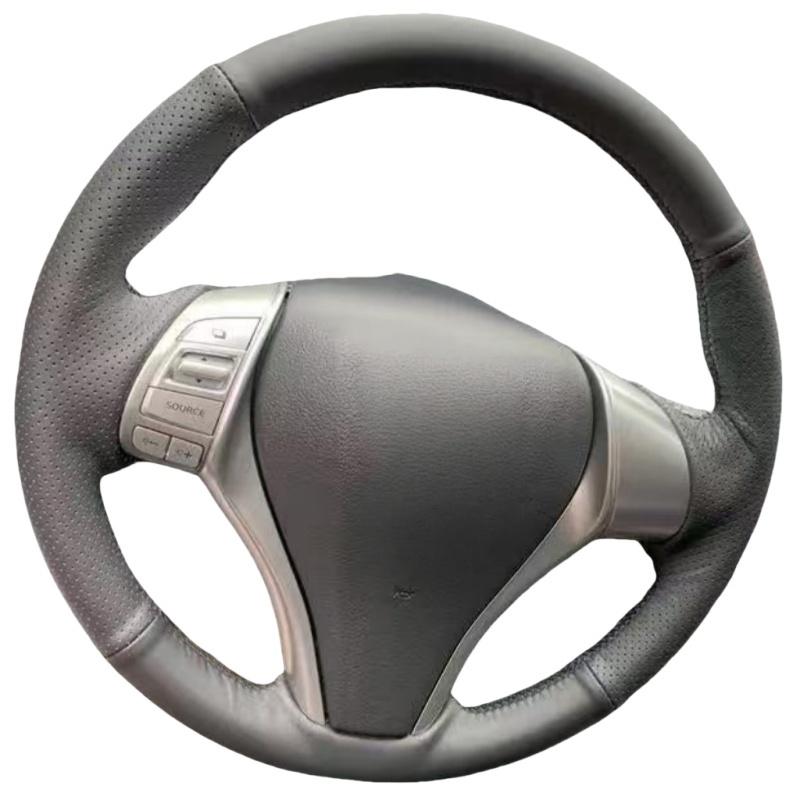 Hand-stitched Black Microfiber Leather Car Steering Wheel Cover For Nissan Teana Altima X-Trail Qashqai 2014 2015 -2017