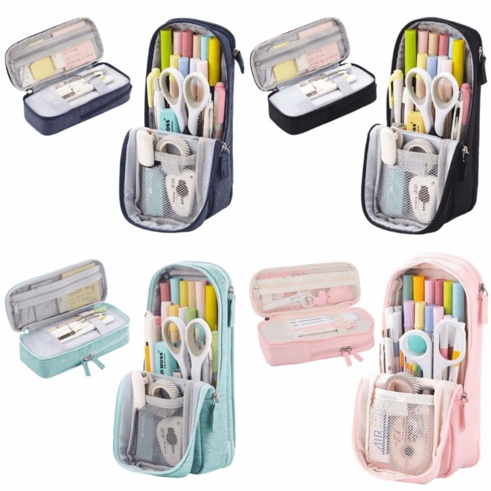 Large-capacity Folding Pencil Case Double-layer Student Stationary Boxes School/Office