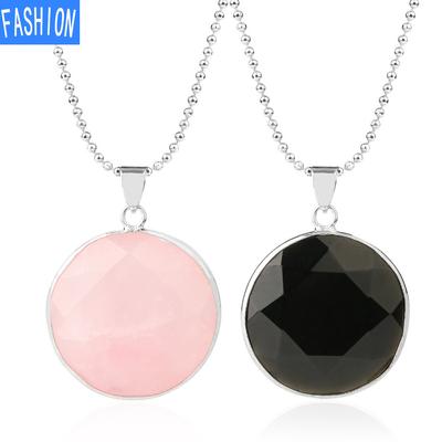 Spring And Summer Crystal Semi Precious Stone Multi Faceted Round Cut Men'S And Women'S Universal Pendant Bead Necklace