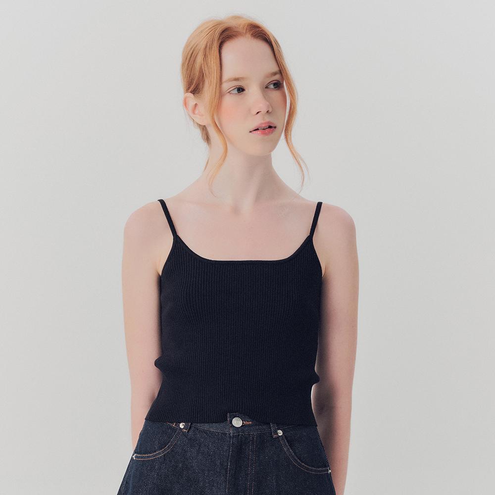 WEDNESDAY DELIGHT Wed_Basic Sleeveless Knit Top_Black